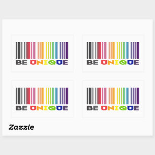 Be Unique Bar Code Lgbt Pride Rectangular Sticker