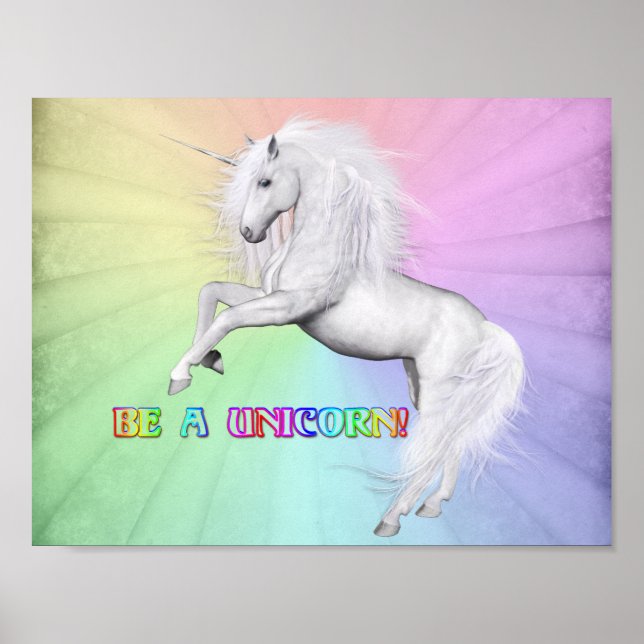 Be Unique, Be a Unicorn Poster (Front)