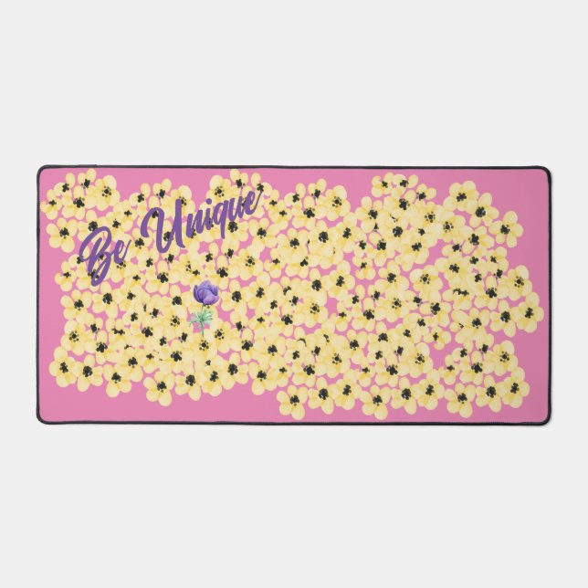 "Be Unique" Floral Desk Mat (Front)