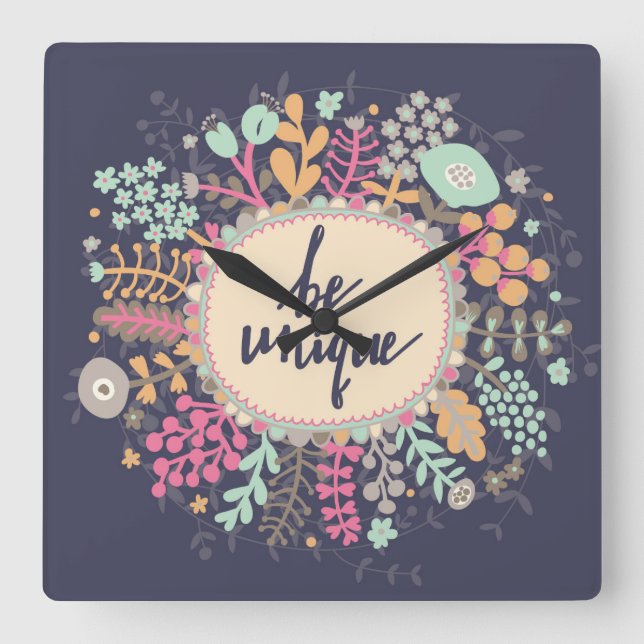 Be Unique Square Wall Clock (Front)