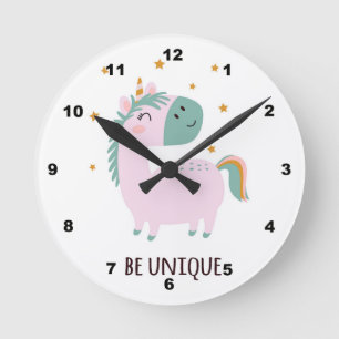 Be Unique Unicorn Kid's Room Wall Clock