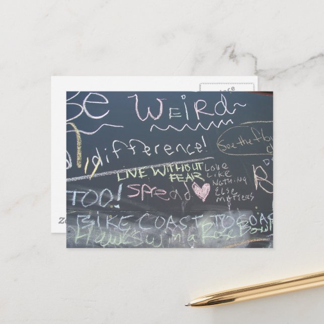 Be Weird Live Without Fear Spread Love Quotes Postcard (Front/Back In Situ)