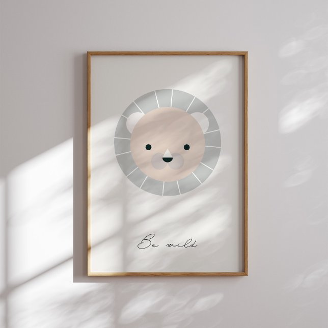 Be well, Lion Neutral kids affirmation print (Creator Uploaded)