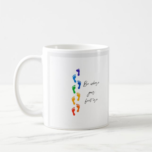 Be Where Your Feet Are Rainbow Mug - Classic (Left)