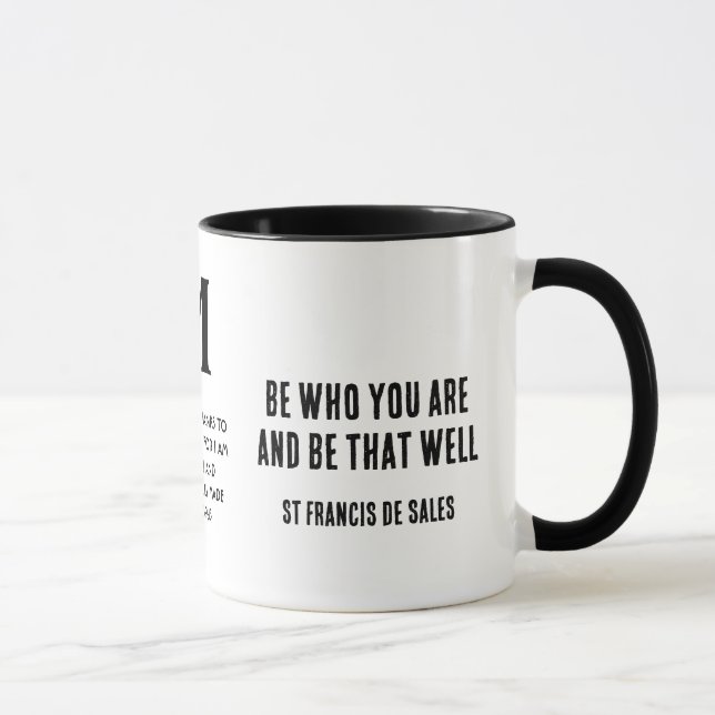 BE WHO YOU ARE Inspirational Christian Monogram Mug (Right)