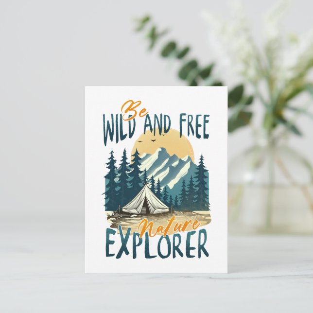 Be Wild And Free – Nature Adventure Postcard (Standing Front)