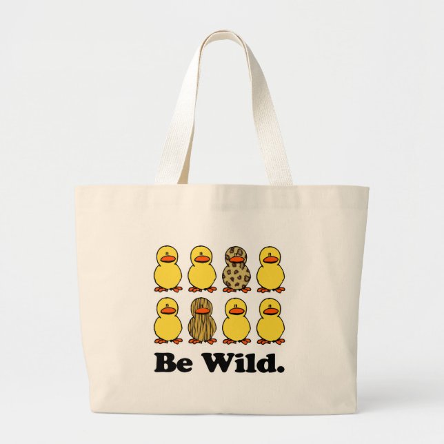 Be Wild Ducks Large Tote Bag (Front)