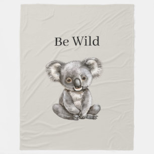 Be Wild Koala Bear Safari Animal Fleece Blanket