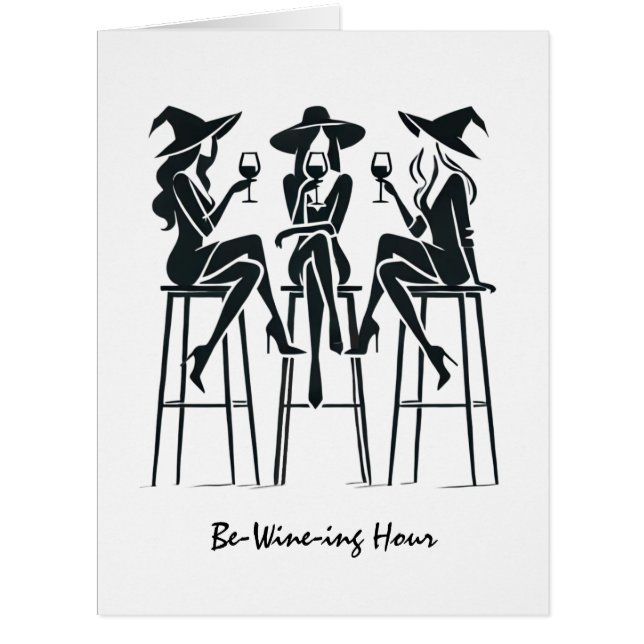 Be-Wine-ing Hour,Elegant Witches Wine Night,Modern (Front)