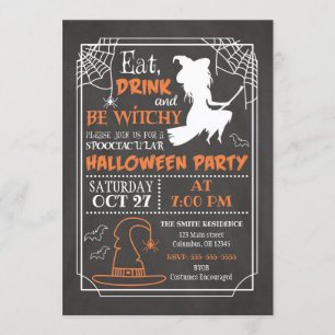 Be Witchy Halloween Party Invitation