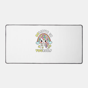 Be You Believe In Yourself Unicorn Positive Messag Desk Mat