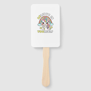 Be You Believe In Yourself Unicorn Positive Messag Hand Fan