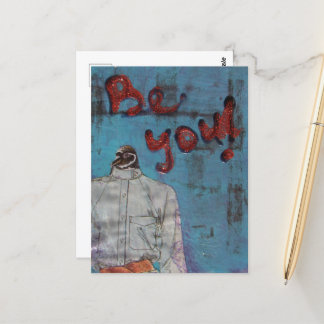 Be You! Birdie Mixed Media Postcard