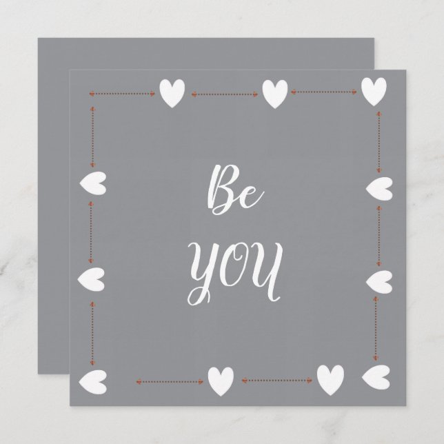 Be You Card – Minimal Motivational Greeting Card (Front/Back)