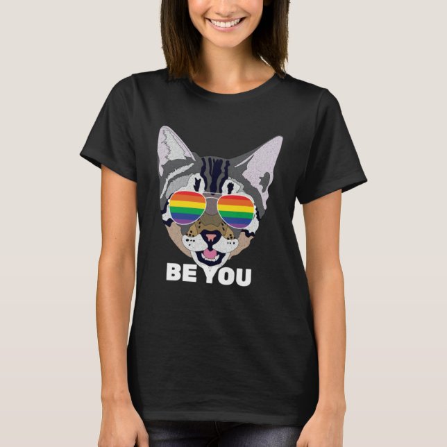Be You Cat  Gay Pride T-Shirt (Front)