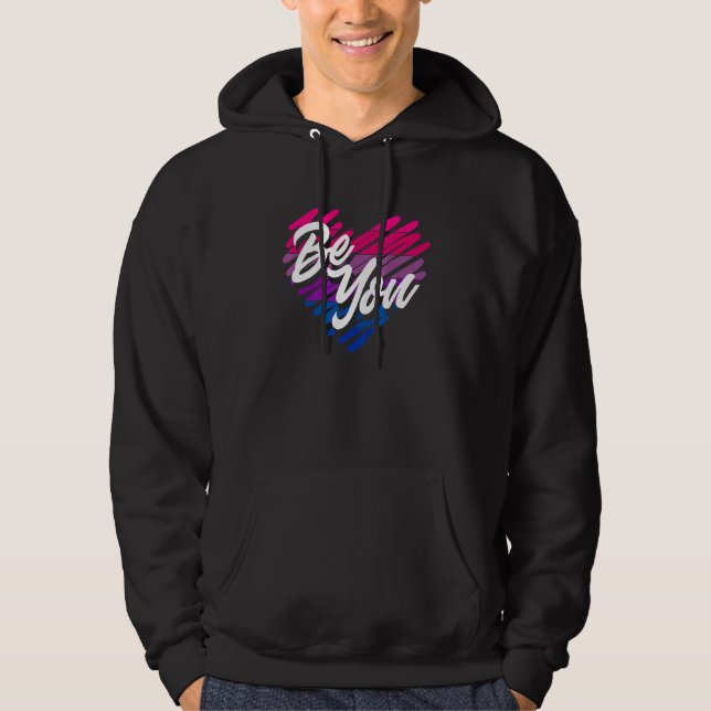Be You Funny Bi Pride Flag Bisexual Hoodie (Front)