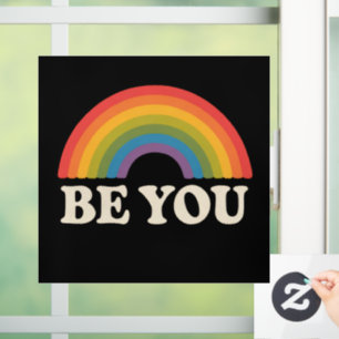 Be You Gay Lesbian Pride LGBTQ Ally Rainbow Retro