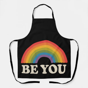 Be You Gay Lesbian Pride LGBTQ Ally Rainbow Retro Apron