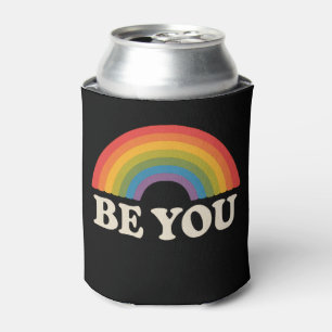 Be You Gay Lesbian Pride LGBTQ Ally Rainbow Retro Can Cooler