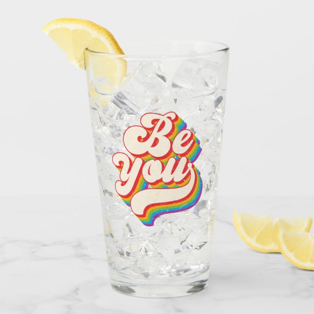 Be You! Glass Tumbler (Front Ice)