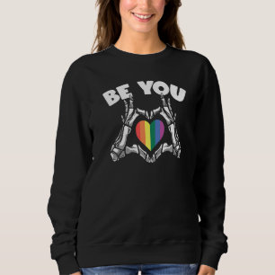 Be You LGBT Gay Hearts Rainbow Pride Gay Rights Pr Sweatshirt
