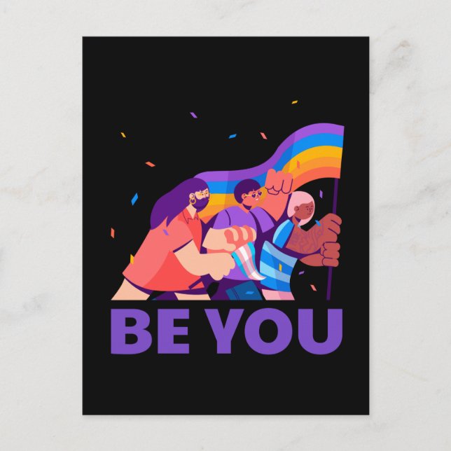 Be you. LGBT+Pride. Rainbow flag Postcard (Front)
