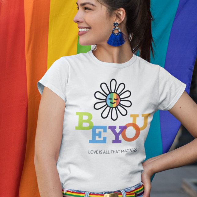 Be You LGBT Pride Sunshine Face Rainbow T-Shirt (Creator Uploaded)
