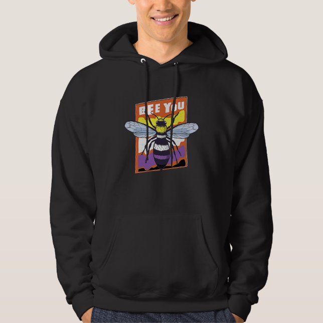 Be You Nonbinary Flag Enby Genderqueer Non Binary Hoodie (Front)