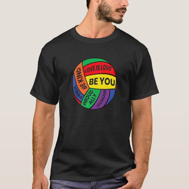 Be You Pride Lgbtq Gay Lgbt Ally Rainbow Soccer Ba T-Shirt (Front)