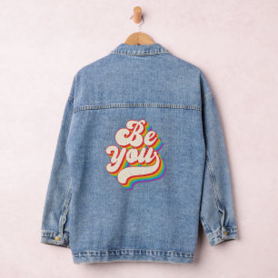 Be You Retro Pride Rainbow LGBTQ  Denim Jacket