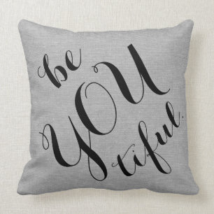 Be you tiful beautiful rustic chic burlap linen cushion