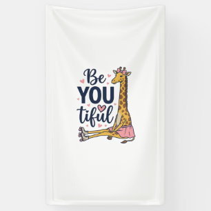 Be You Tiful Giraffe Roller Skate Vintage Shirt De Banner