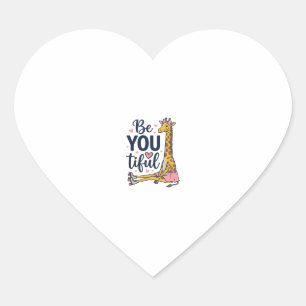 Be You Tiful Giraffe Roller Skate Vintage Shirt De Heart Sticker