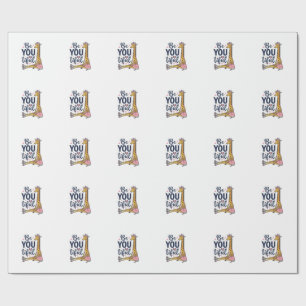 Be You Tiful Giraffe Roller Skate Vintage Shirt De Wrapping Paper