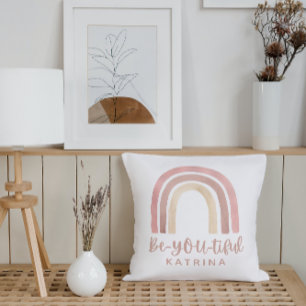 Be-You-tiful Rainbow Throw Pillow