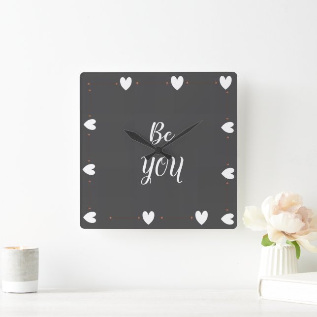 Be You Wall Clock – Minimal Modern Inspirational  (Home)