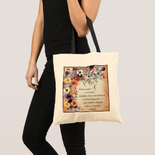 Be your guide, autumn floral mix tote bag