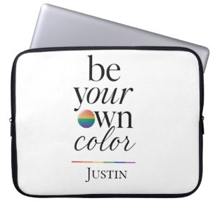 Be Your Own Colour Minimal Typography Statement Laptop Sleeve