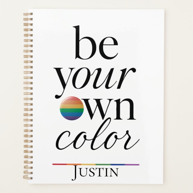 Be Your Own Colour Minimal Typography Statement Planner (Front)