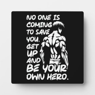 Be Your Own Hero - Anime Bodybuilding Gym Workout  Plaque