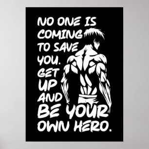 Be Your Own Hero - Anime Bodybuilding Gym Workout  Poster