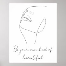 Be Your Own Kind Of Beautiful Line Art Custom Text