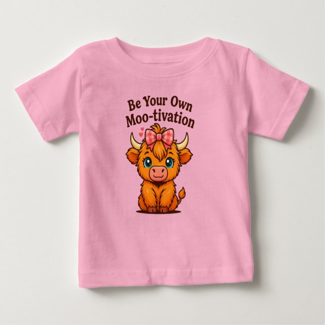 Be your own mooo-tivation baby T-Shirt (Front)