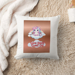 Be Your Own Rainbow Cute Unicorn Girls Cushion