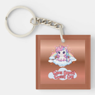 Be Your Own Rainbow Cute Unicorn Key Ring
