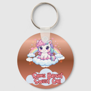 Be Your Own Rainbow Cute Unicorn Key Ring