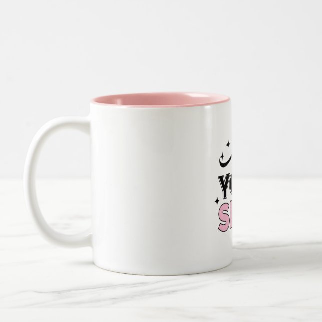 "Be Your Self" Inspirational Black and Pink Mug (Left)