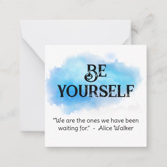 *~* BE YOURSELF AP62 Alice Walker Flat Note Card (Front)