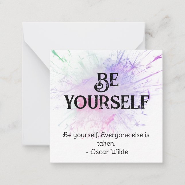 *~* BE YOURSELF AP62 Pastel Burst Flat Note Card (Front)