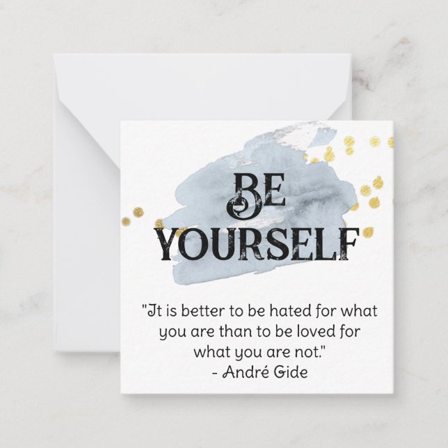 *~* BE YOURSELF AP62 WatercolorSelf Flat Note Card (Front)